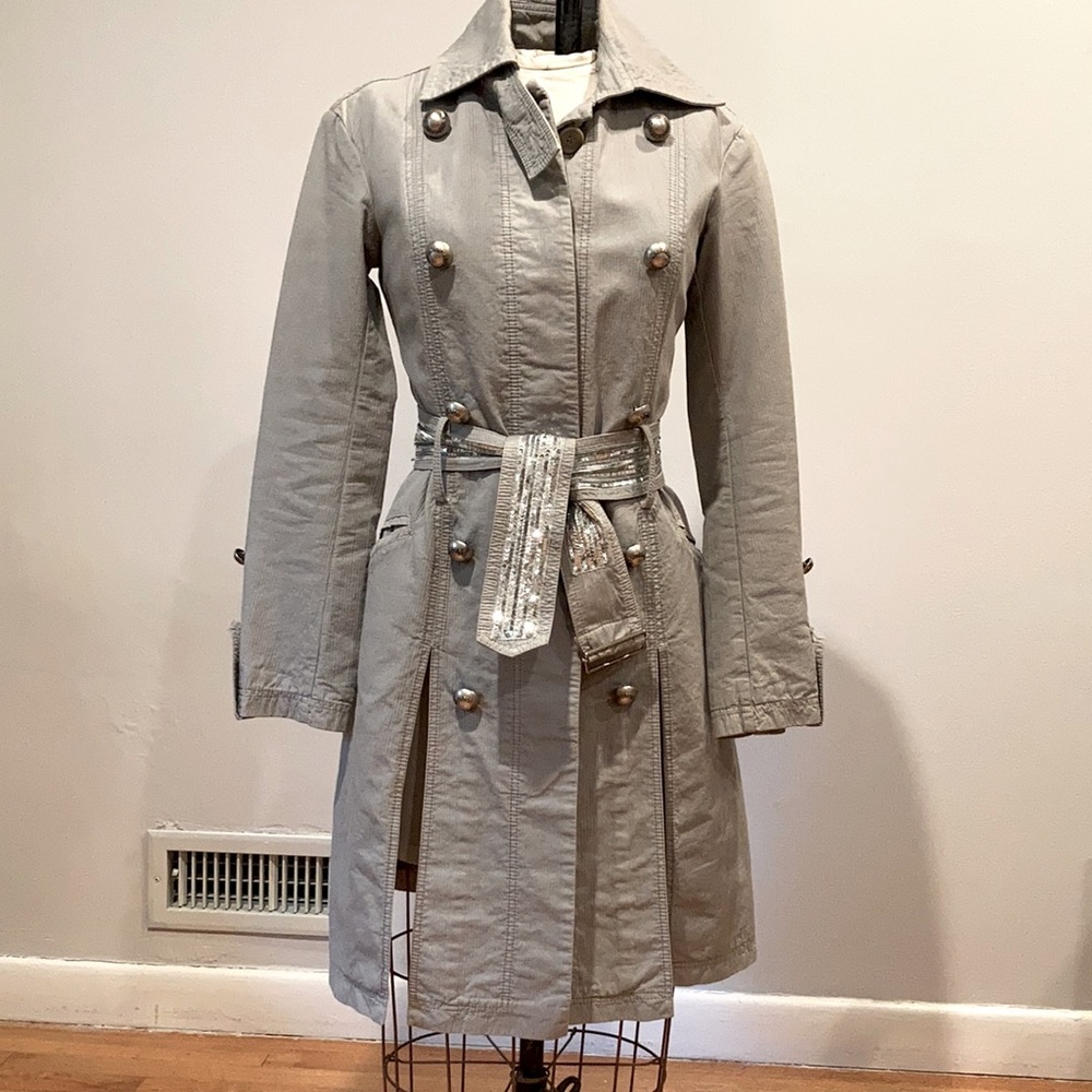 Patrizia Pepe Italian rain coat. Grey/blue💙